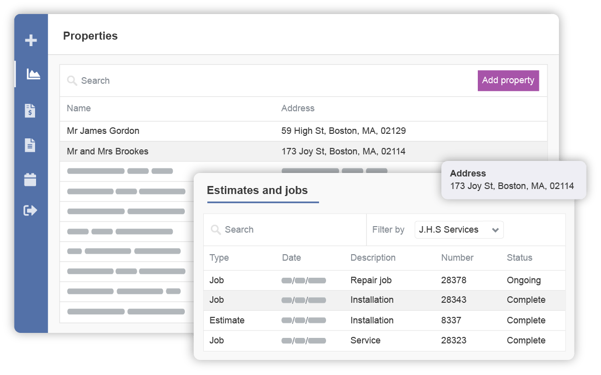 View all properties on the customer portal