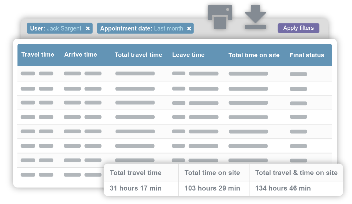 Use our timesheet management software to create printable PDFs