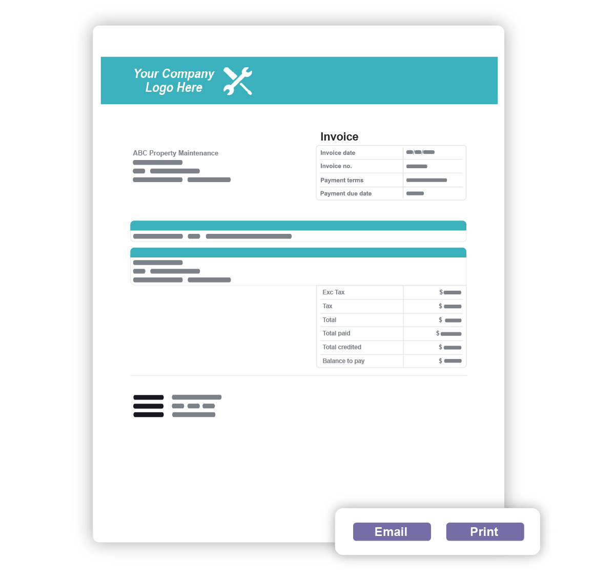 Branded PDF invoices