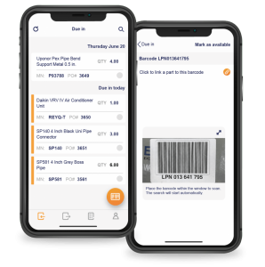 inventory management stockroom app with barcode scanner